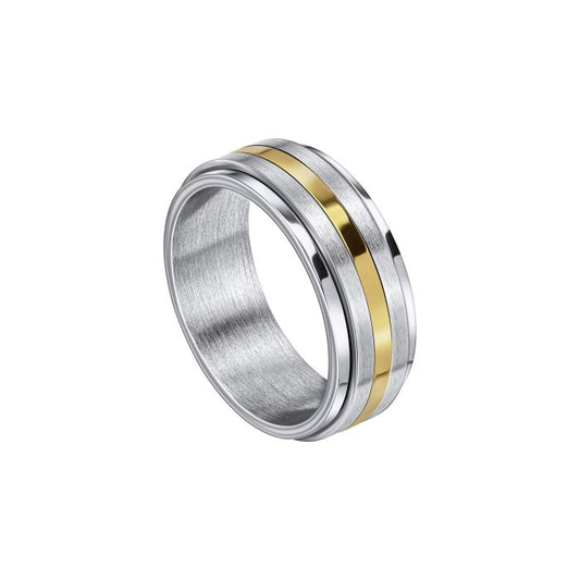 Fred Bennett Gold Stripe Steel Spinner Ring - John Ross Jewellers