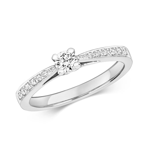 9ct White Gold Diamond Engagement Ring | 0.32ct