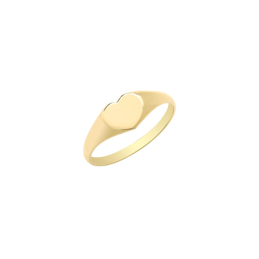 9ct Gold Super Dainty Heart Signet Ring