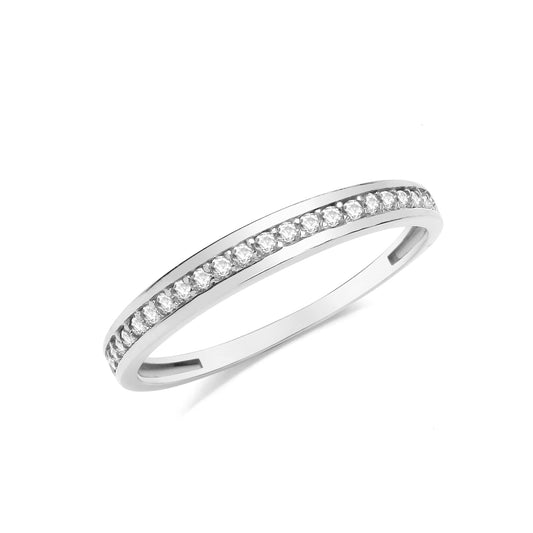 9ct White Gold CZ Eternity Ring - John Ross Jewellers