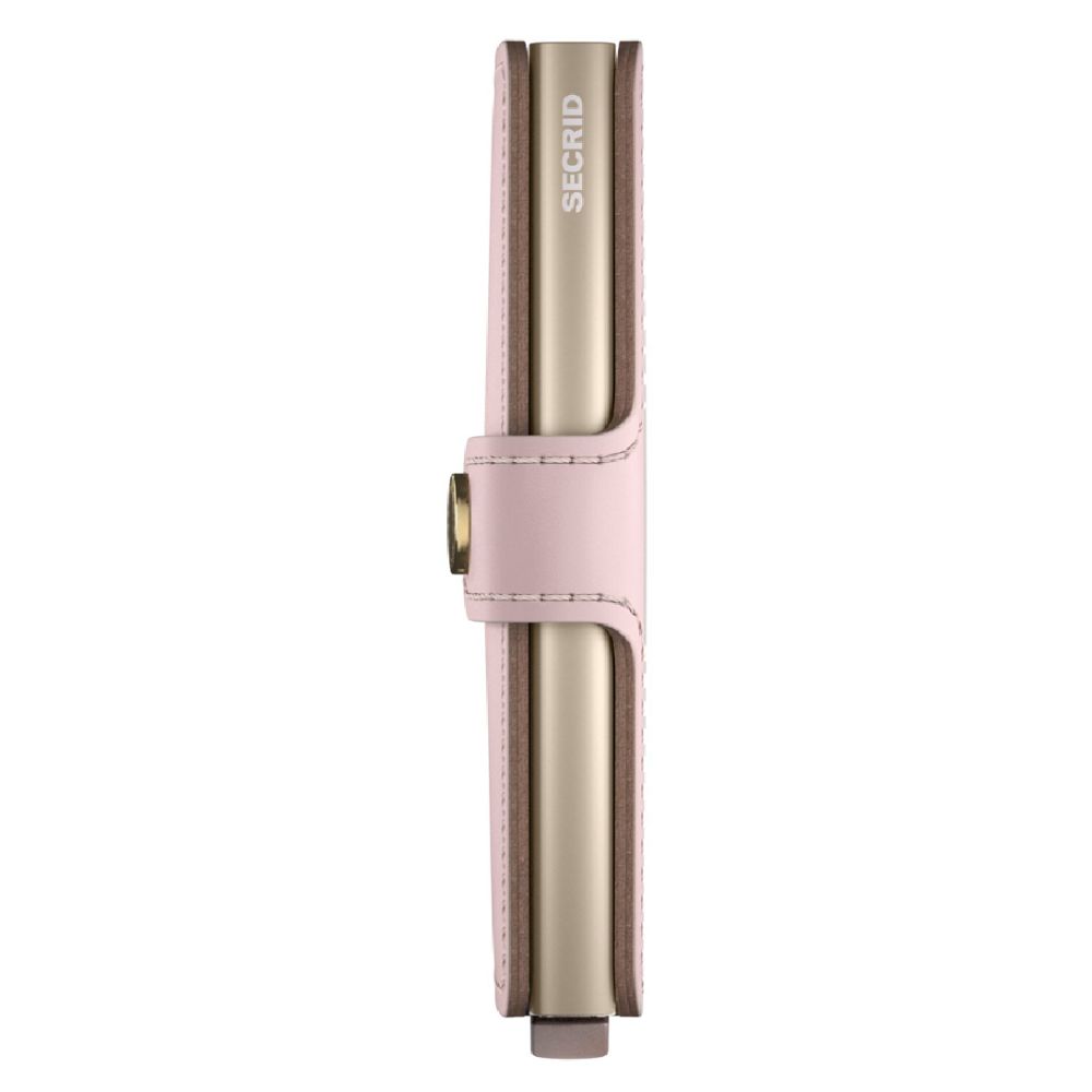Secrid Miniwallet Original Ballet in pink leather, compact wallet with card slots and secure RFID protection.