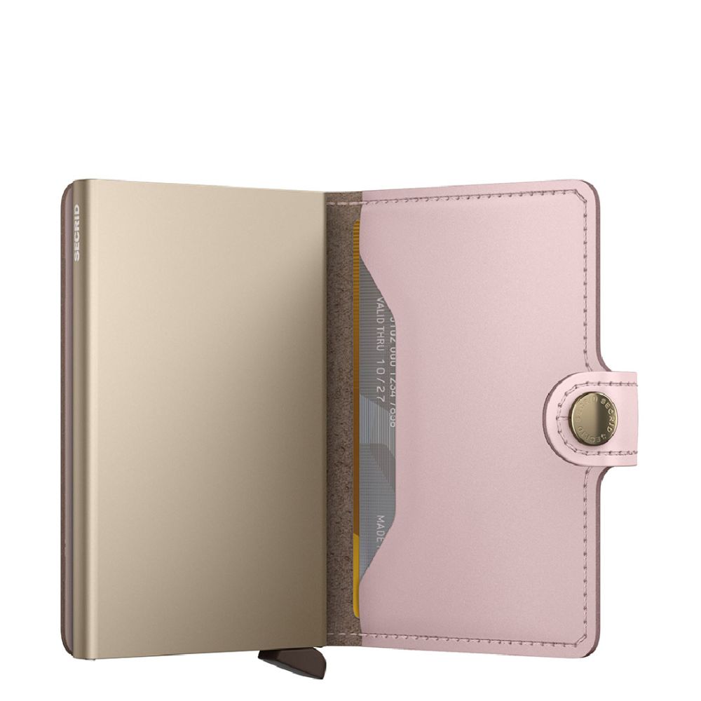 Secrid Miniwallet Original Ballet in pink, compact wallet with card slots and leather exterior, designed for secure everyday use.