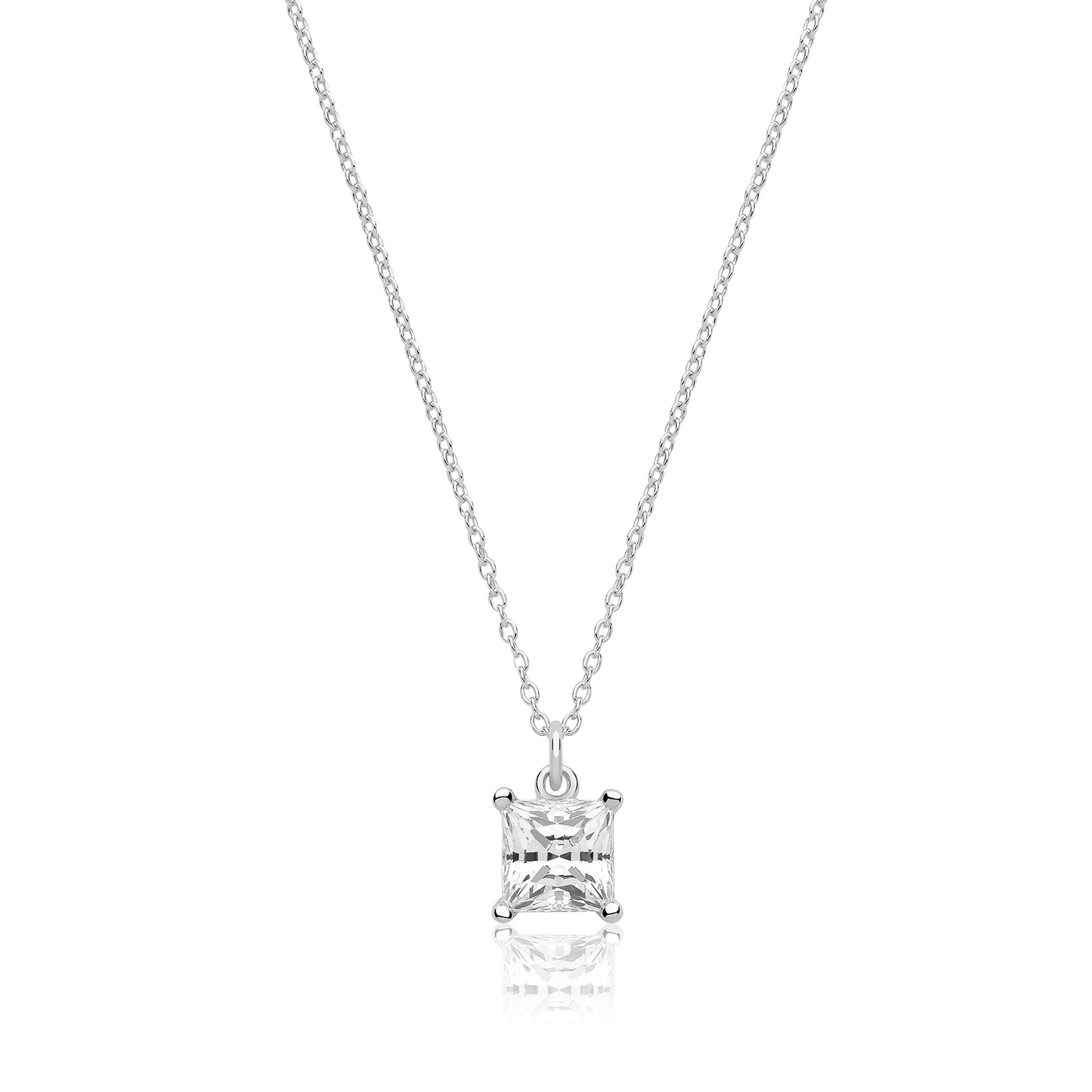 Silver Princess CZ Necklace