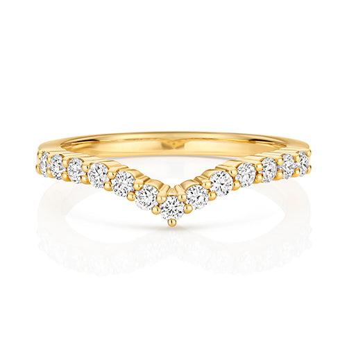 9ct Gold Wishbone Eternity Ring | Lab Grown 0.36ct