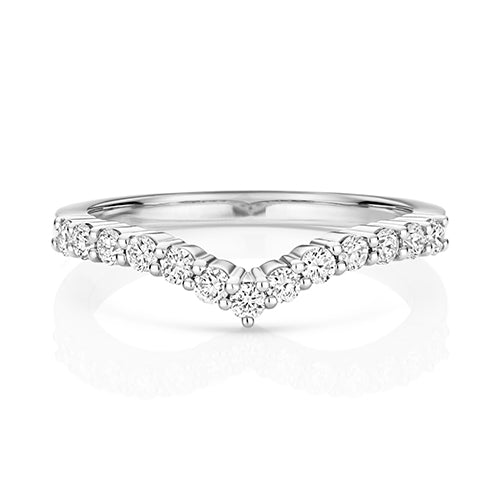 9ct White Gold Wishbone Eternity Ring | Lab Grown 0.36ct