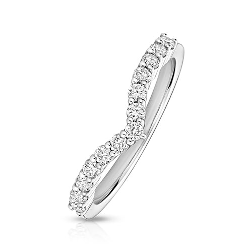 9ct White Gold Wishbone Eternity Ring | Lab Grown 0.36ct