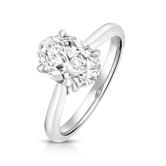 Platinum Oval Solitaire Engagement Ring | Certificated Lab 2.01ct