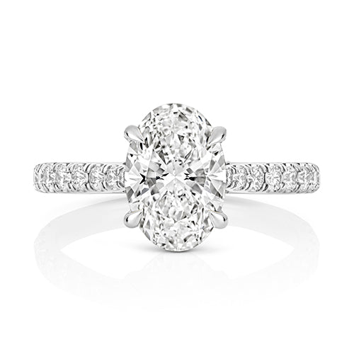 Platinum Oval Solitaire Engagement Ring | Certificated Lab 2.00ct - John Ross Jewellers