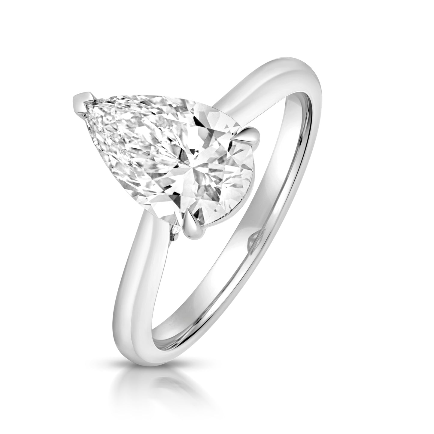 Platinum Pear Solitaire Engagement Ring | Certificated Lab 2.00ct