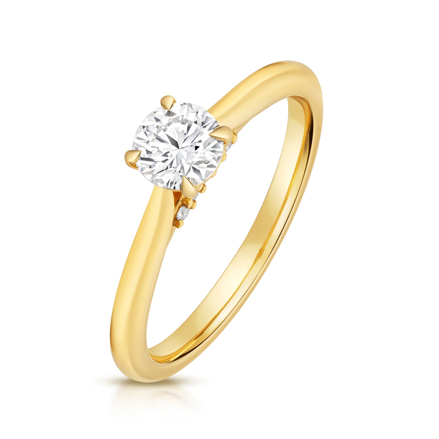 18ct Gold Solitaire Engagement Ring | Certificated Lab 0.51ct - John Ross Jewellers