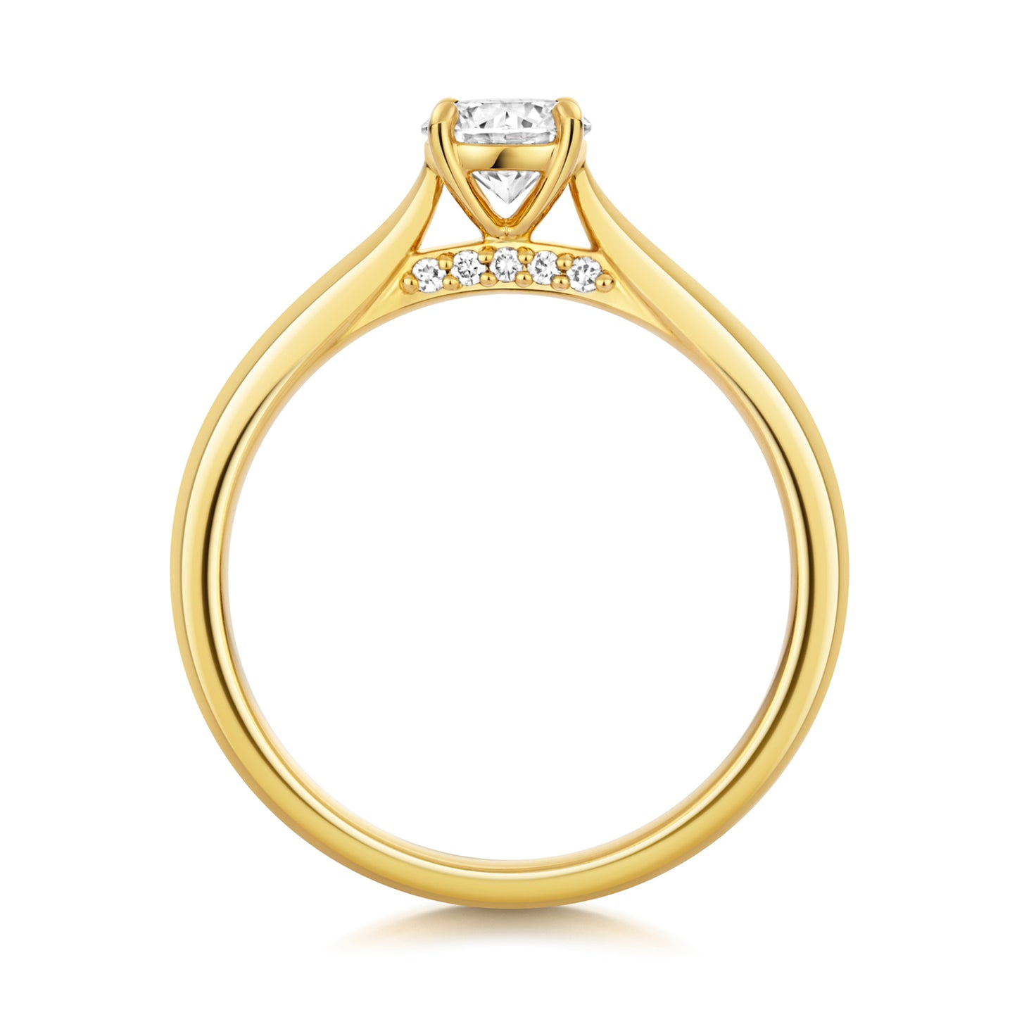 18ct Gold Solitaire Engagement Ring | Certificated Lab 0.51ct - John Ross Jewellers