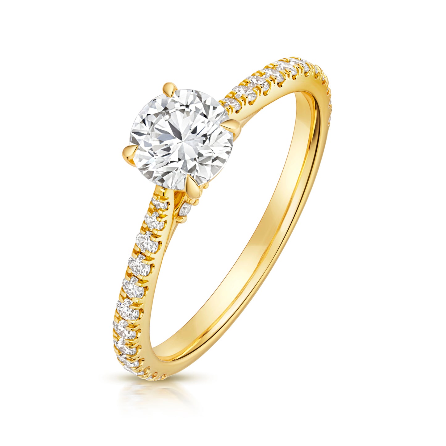18ct Gold Solitaire Engagement Ring | Certificated Lab 0.77ct - John Ross Jewellers