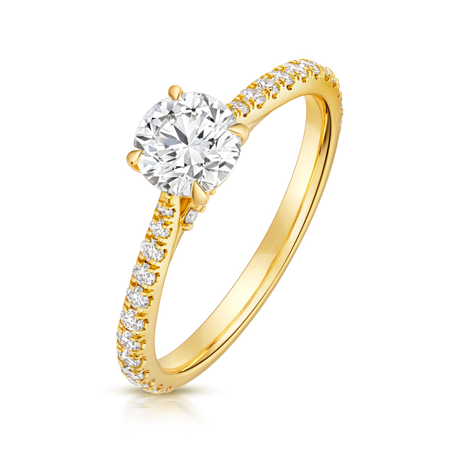 18ct Gold Solitaire Engagement Ring | Certificated Lab 0.77ct - John Ross Jewellers