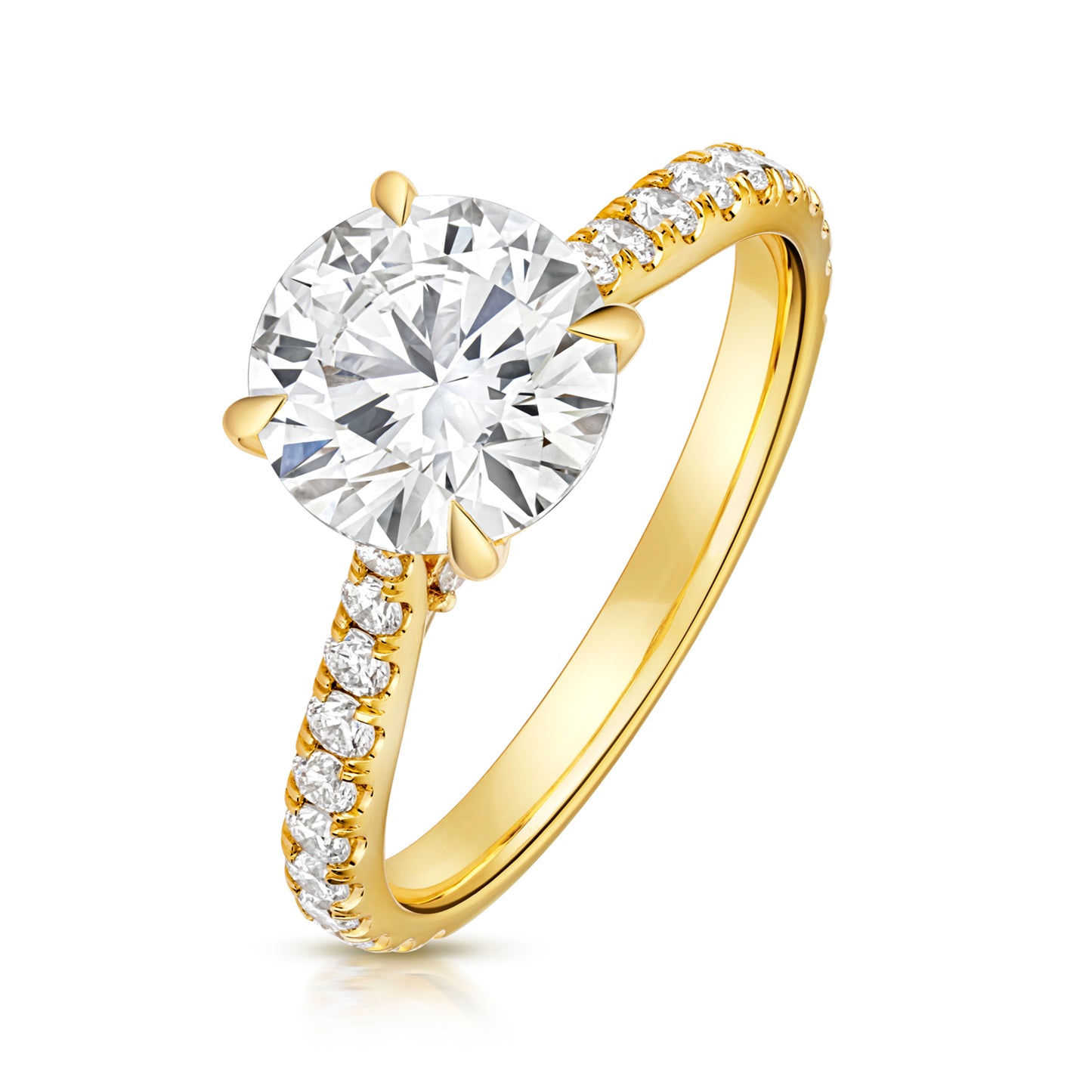 18ct Gold Solitaire Engagement Ring | Certificated Lab 2.01ct - John Ross Jewellers