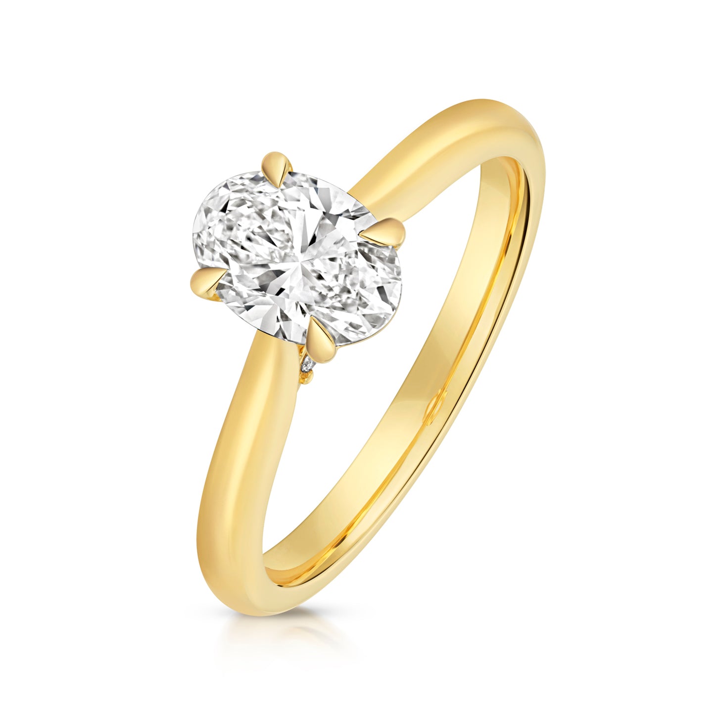 18ct Gold Oval Solitaire Engagement Ring | Certificated Lab 1.00ct - John Ross Jewellers
