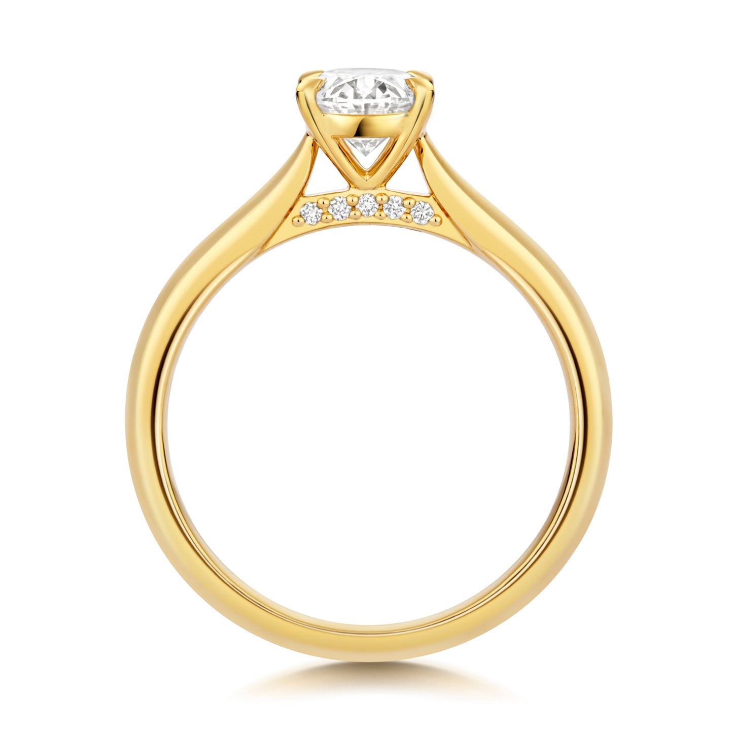 18ct Gold Oval Solitaire Engagement Ring | Certificated Lab 1.00ct - John Ross Jewellers
