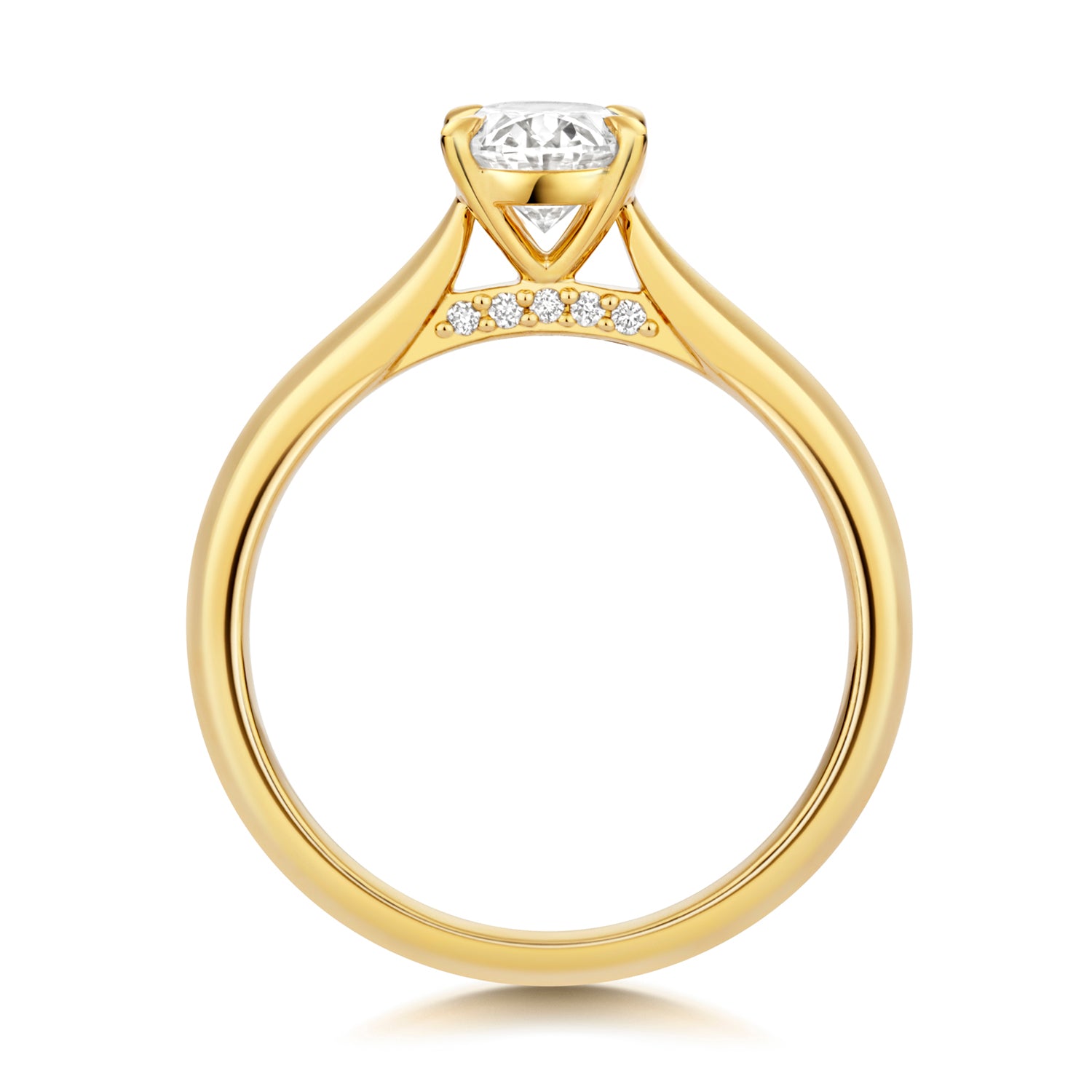 18ct Gold Oval Solitaire Engagement Ring | Certificated Lab 1.00ct - John Ross Jewellers