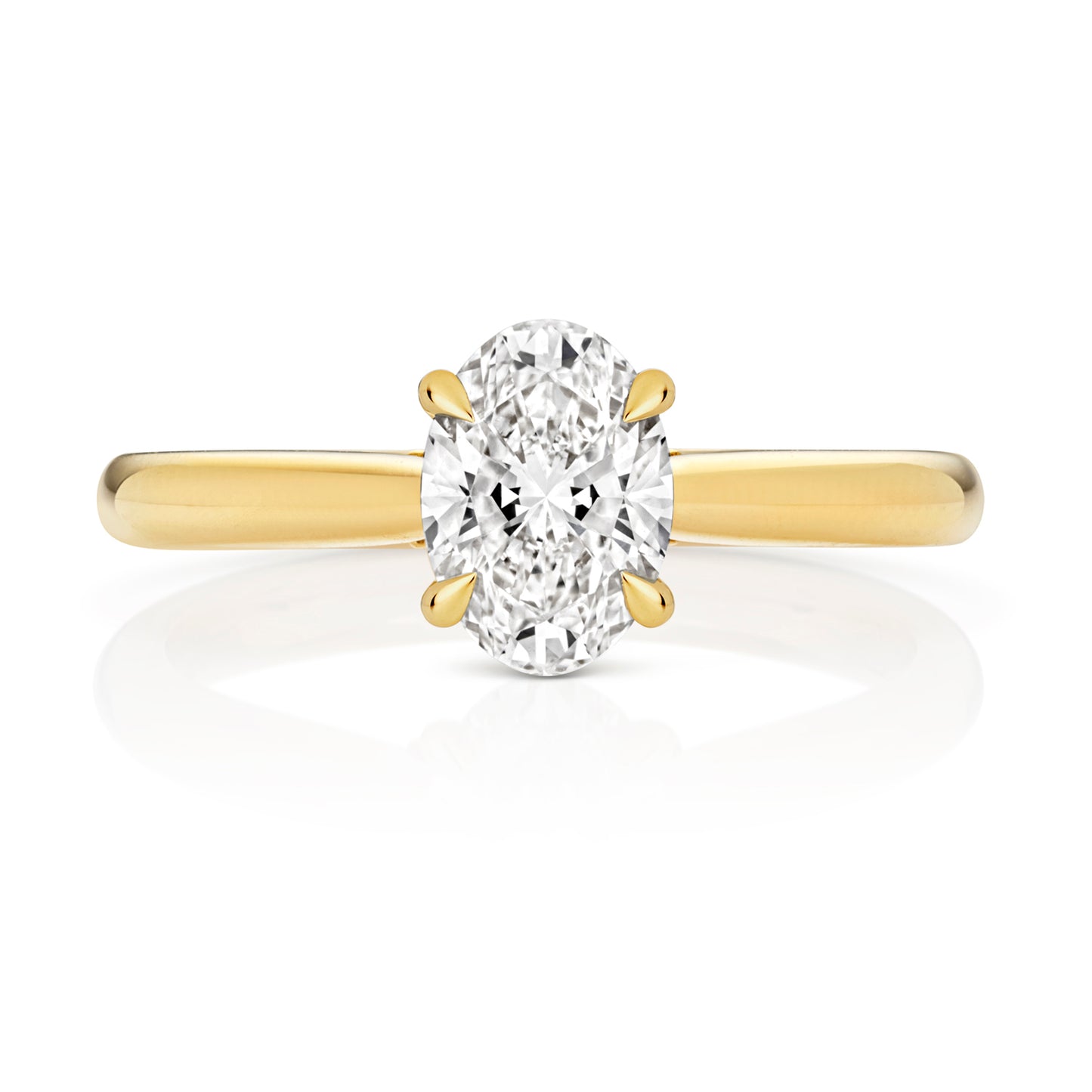 18ct Gold Oval Solitaire Engagement Ring | Certificated Lab 1.00ct - John Ross Jewellers