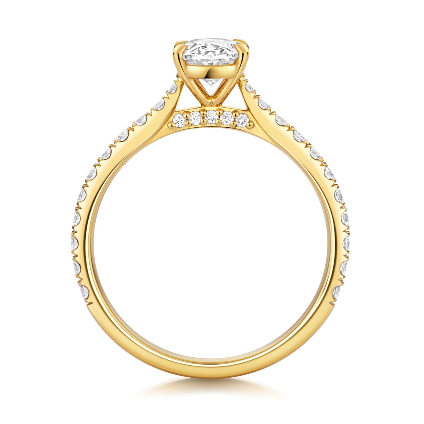 18ct Gold Oval Solitaire Engagement Ring | Certificated Lab 1.00ct