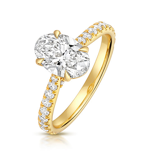 18ct Gold Oval Solitaire Engagement Ring | Certificated Lab 1.53ct - John Ross Jewellers