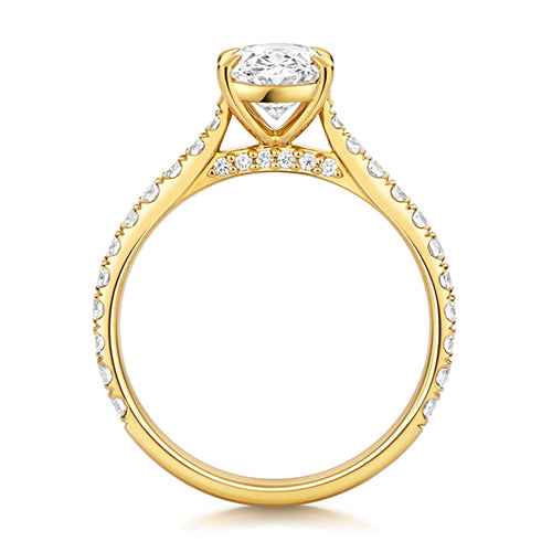 18ct Gold Oval Solitaire Engagement Ring | Certificated Lab 1.53ct - John Ross Jewellers