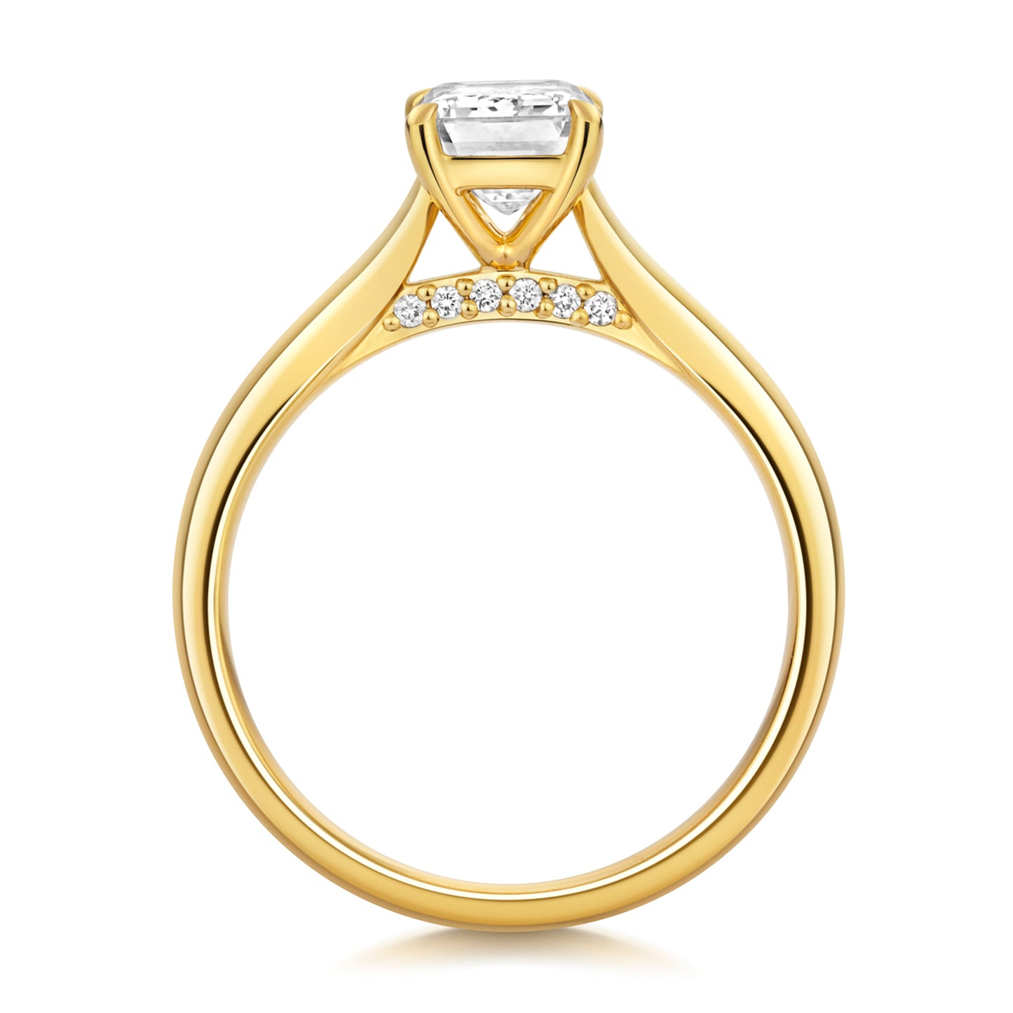 18ct Gold Emerald Cut Solitaire Engagement Ring | Certificated Lab 1.54ct - John Ross Jewellers