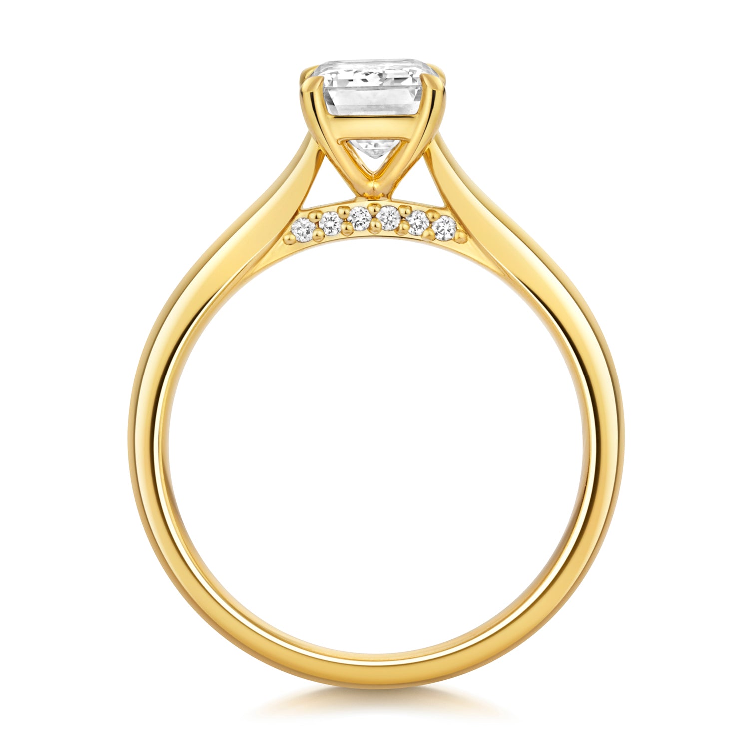 18ct Gold Emerald Cut Solitaire Engagement Ring | Certificated Lab 1.54ct - John Ross Jewellers