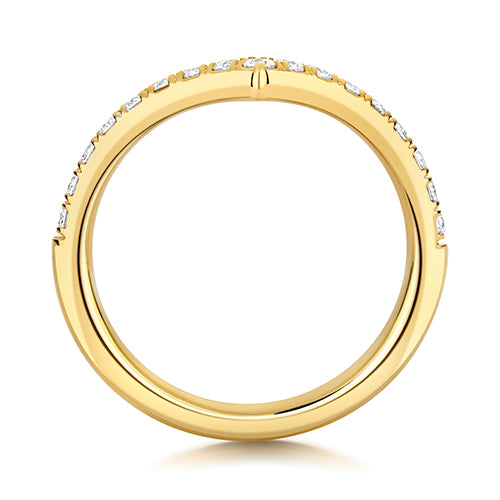 18ct Gold Wishbone Eternity Ring | Lab Grown 0.39ct