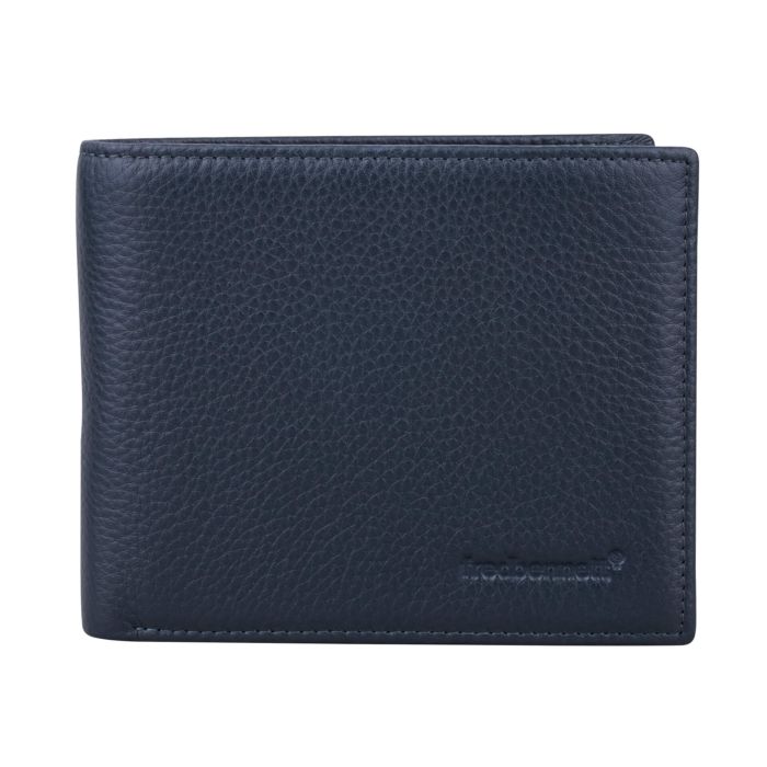 Fred Bennett Navy Blue Leather Wallet with Coin Pocket - John Ross Jewellers