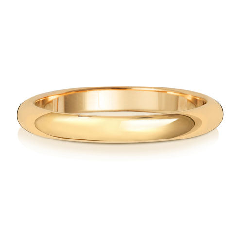 9ct Yellow Gold D-Shaped Wedding Ring | 2.5mm Medium