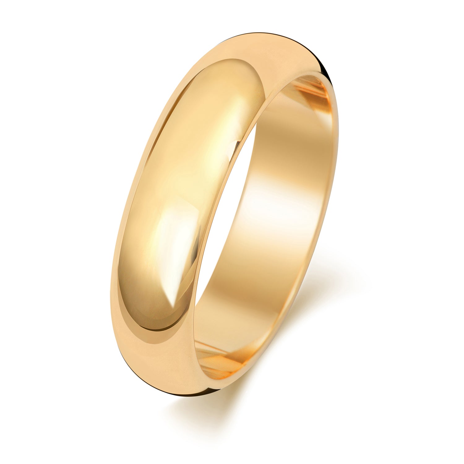 9ct Yellow Gold D-Shaped Wedding Ring | 5mm Medium - John Ross Jewellers