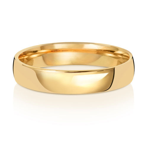 9ct Gold Light Court Wedding Ring | 4mm - John Ross Jewellers