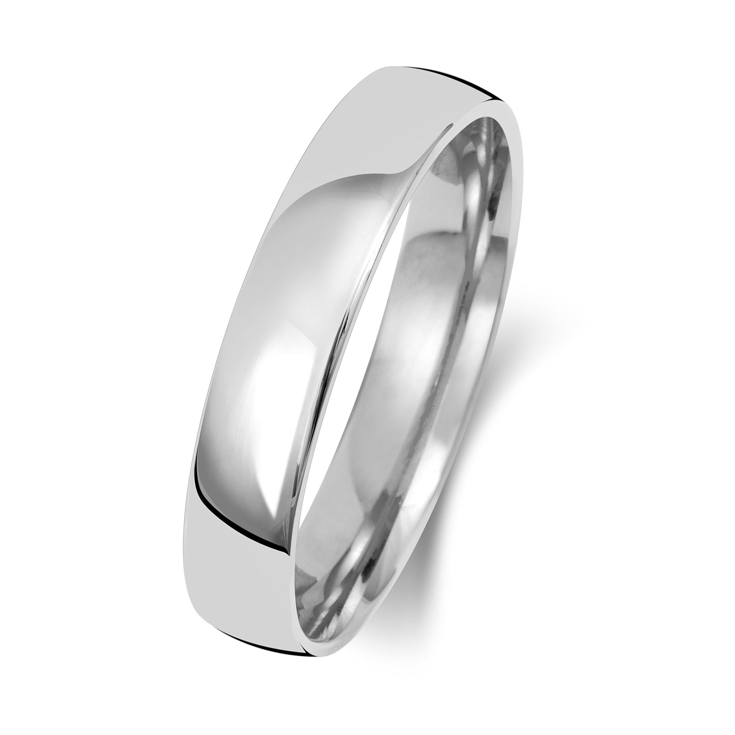 9ct White Gold Light Court Wedding Ring | 4mm - John Ross Jewellers