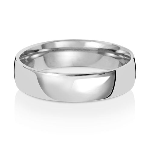 9ct White Gold Lightweight Court Ring | 5mm - John Ross Jewellers