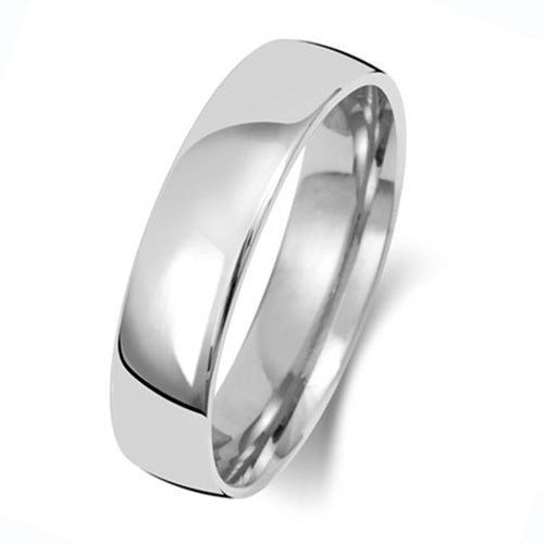 9ct White Gold Lightweight Court Ring | 5mm - John Ross Jewellers
