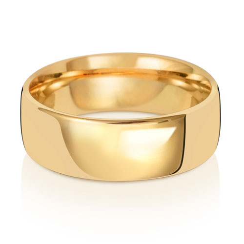9ct Gold Light Court Wedding Ring | 7mm - John Ross Jewellers