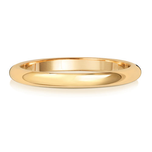 18ct Yellow Gold D-Shaped Wedding Ring | 2mm Medium - John Ross Jewellers