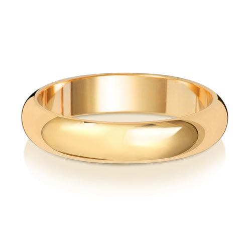 18ct Yellow Gold D-Shaped Wedding Ring | 4mm - John Ross Jewellers