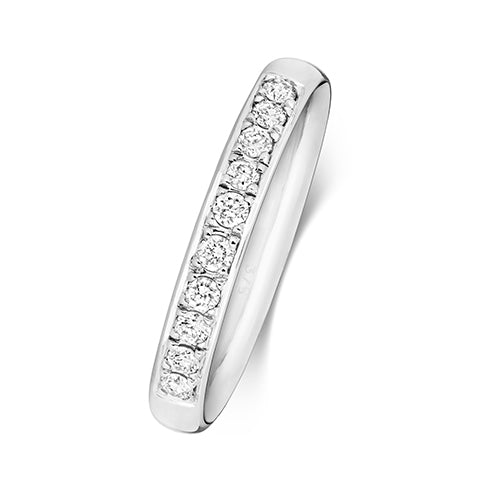 18ct White Gold Dainty Diamond Eternity/Wedding Band 0.22ct - John Ross Jewellers