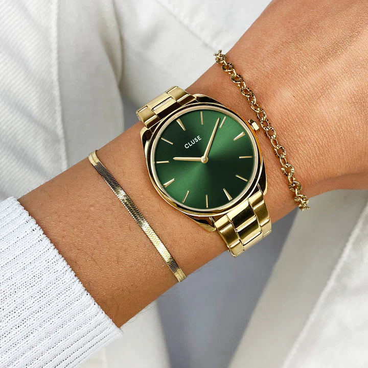 CLUSE Féroce Petite Gold/Green - John Ross Jewellers