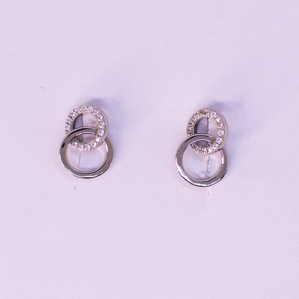 Silver CZ Unity Drop Earrings - John Ross Jewellers