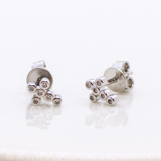 Silver CZ Cross Stud Earrings - John Ross Jewellers