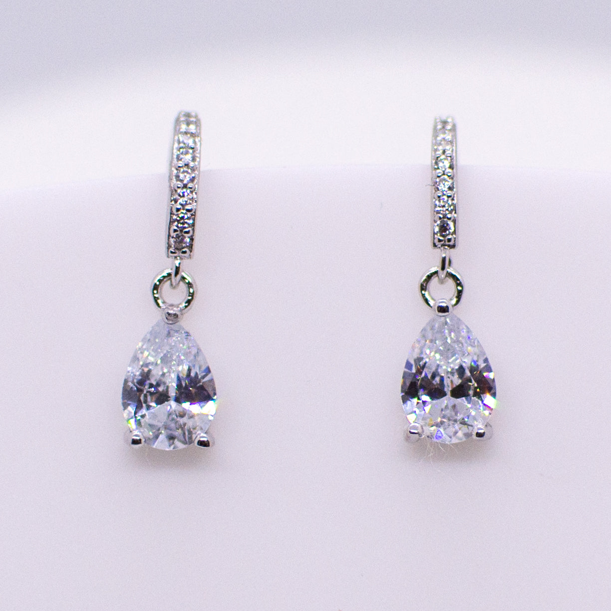 Silver Pear Drop Earrings - John Ross Jewellers