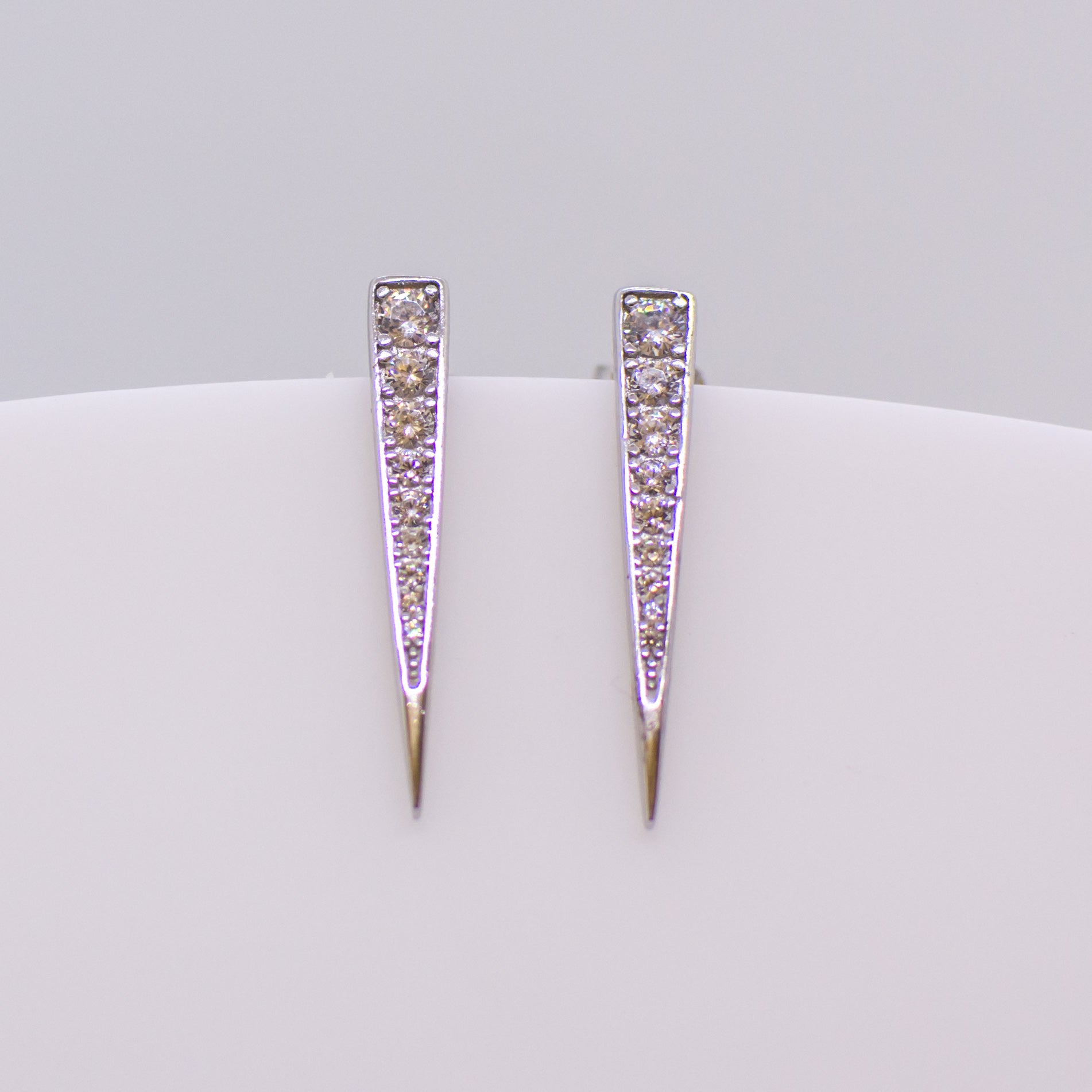 Silver CZ Dagger Earrings - John Ross Jewellers