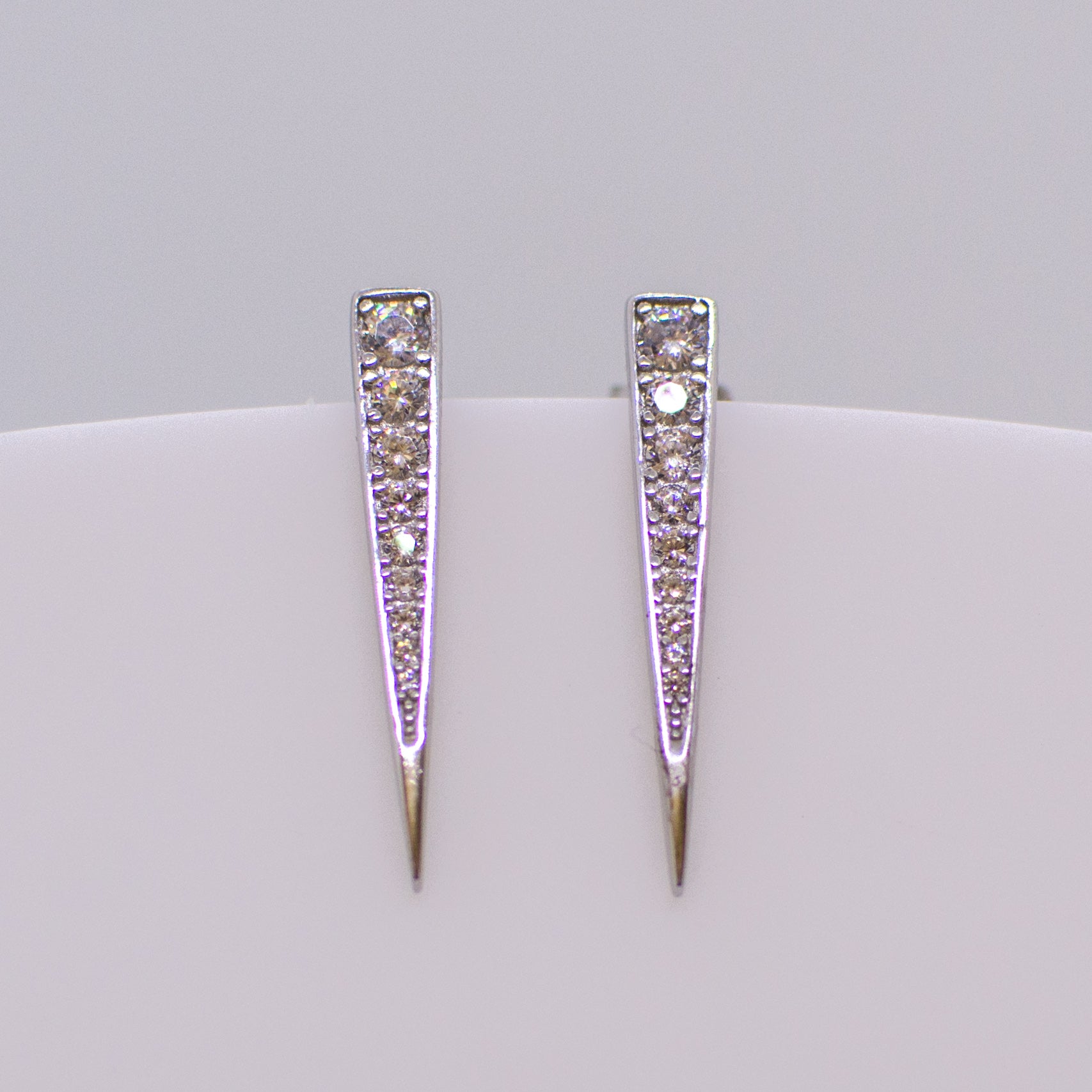 Silver CZ Dagger Earrings - John Ross Jewellers