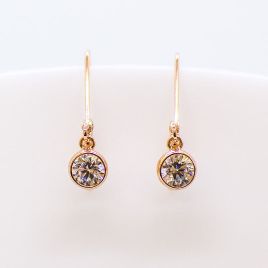 Rose Silver 5mm CZ Drop Earrings - John Ross Jewellers
