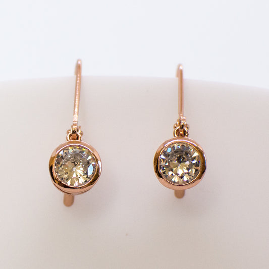 Rose Silver 6mm CZ Drop Earrings - John Ross Jewellers