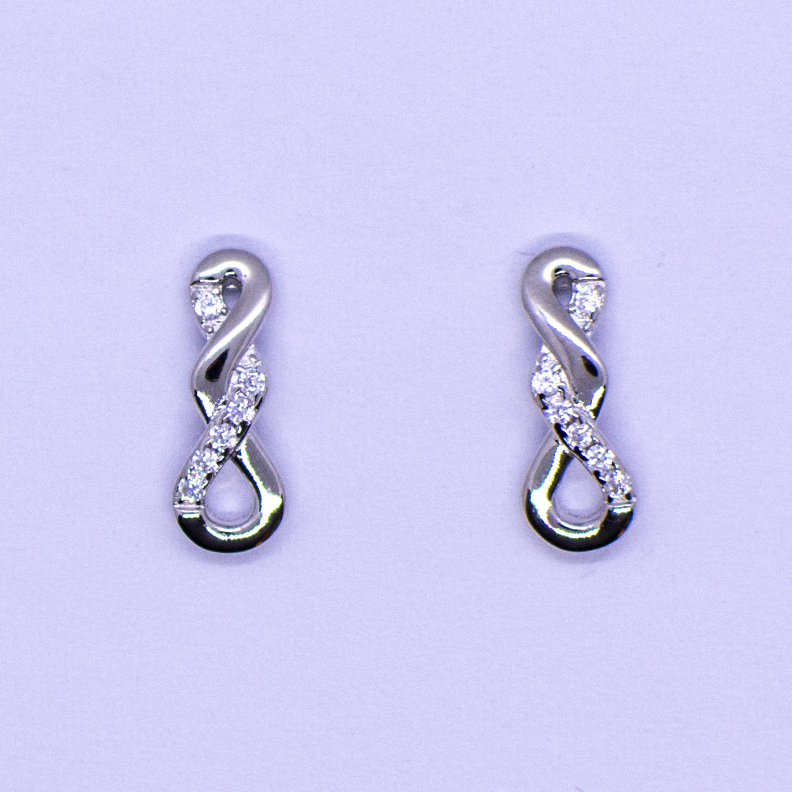 Silver CZ Twist Earrings - John Ross Jewellers