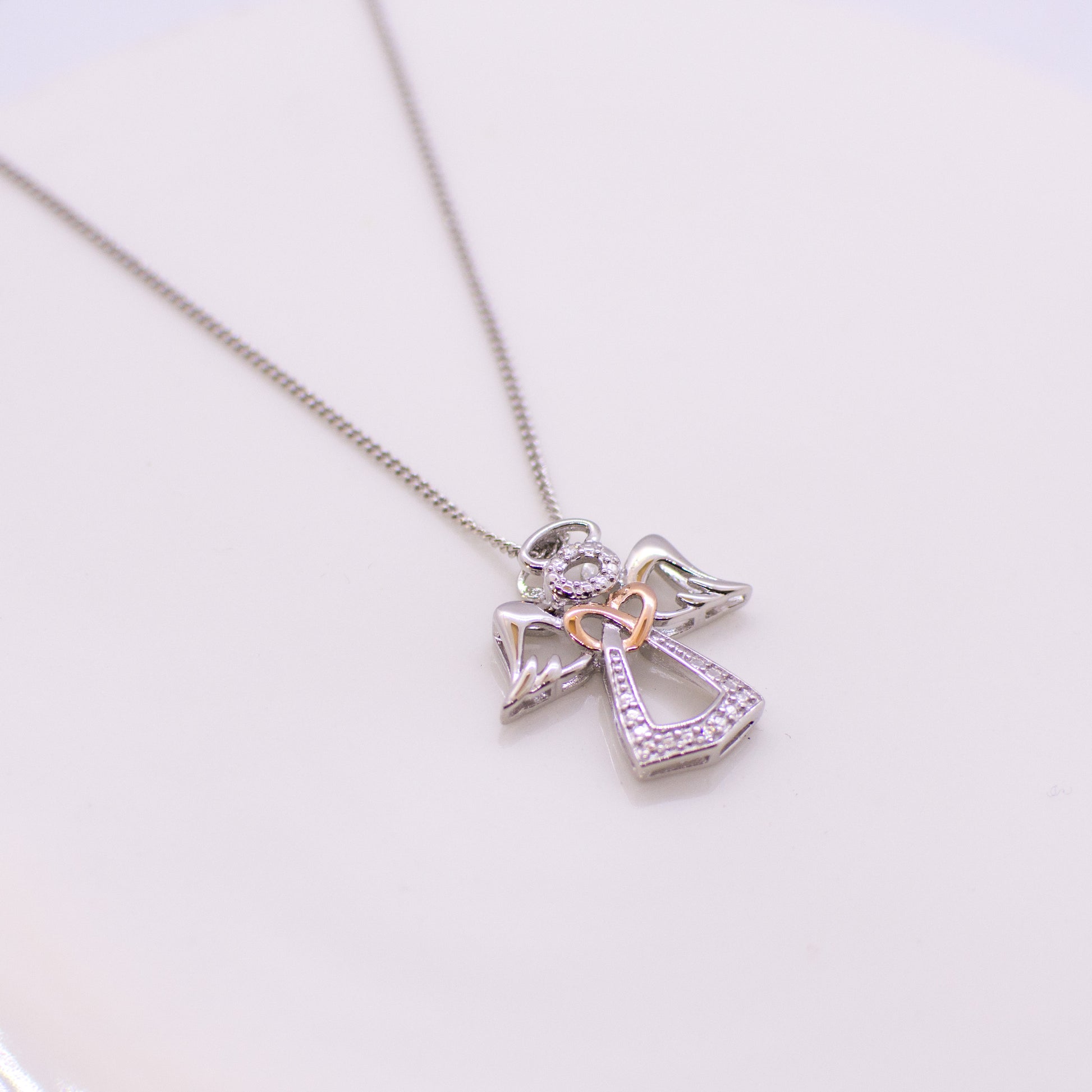 Silver Guardian Angel Pendant Necklace - John Ross Jewellers