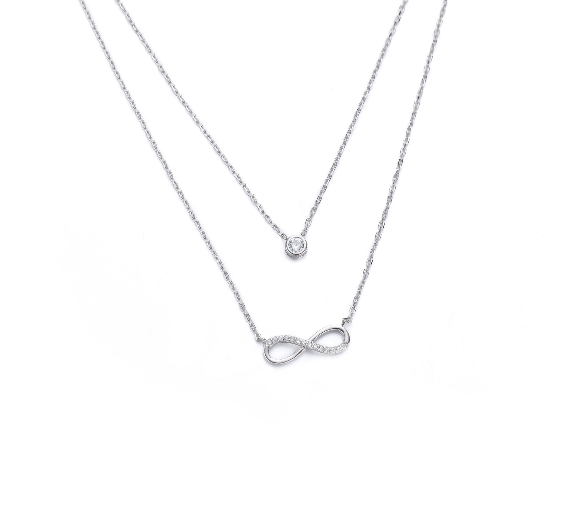 Silver CZ Infinity Necklace - John Ross Jewellers